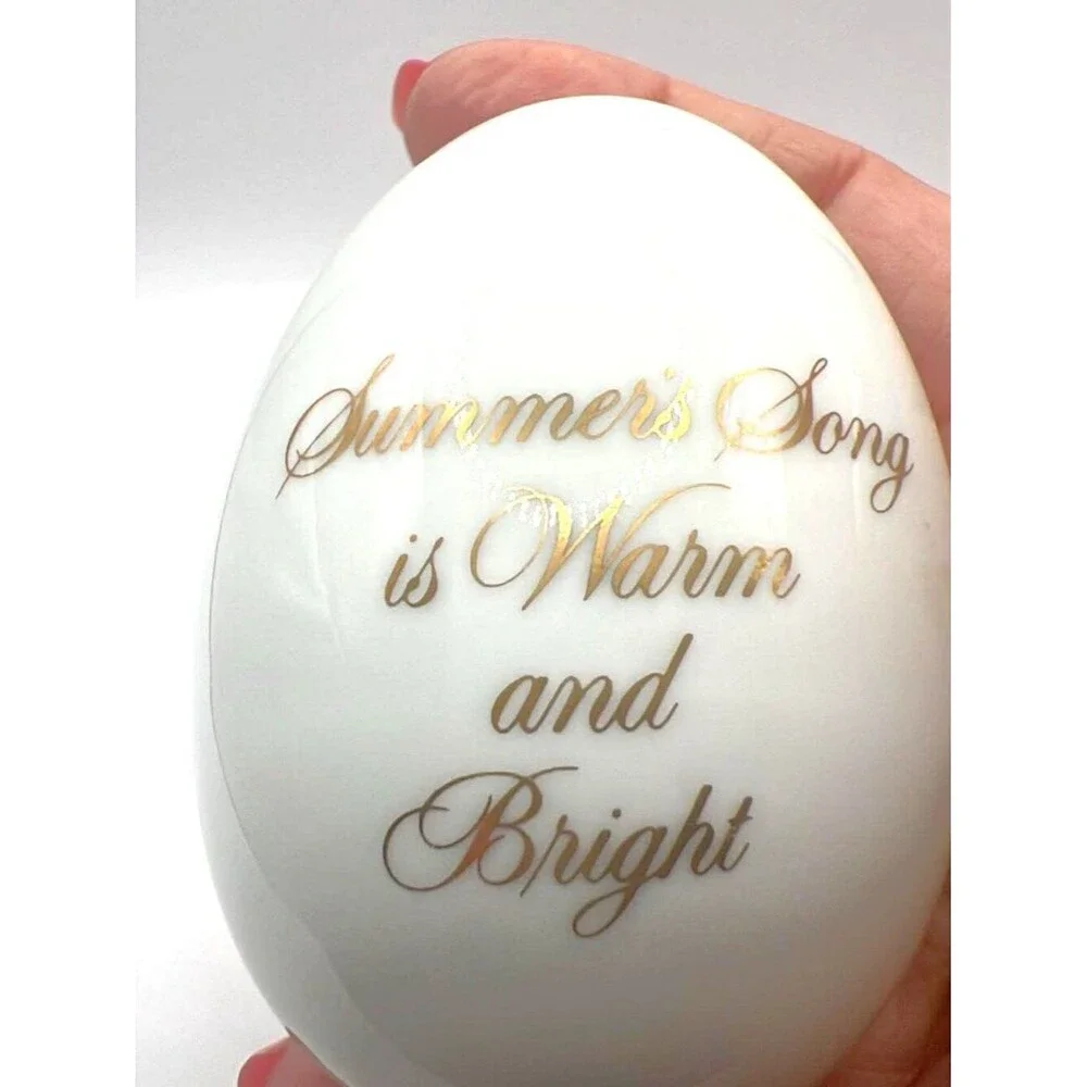 Avon Porcelain Egg – “Summer’s Song” – Vintage Collectible